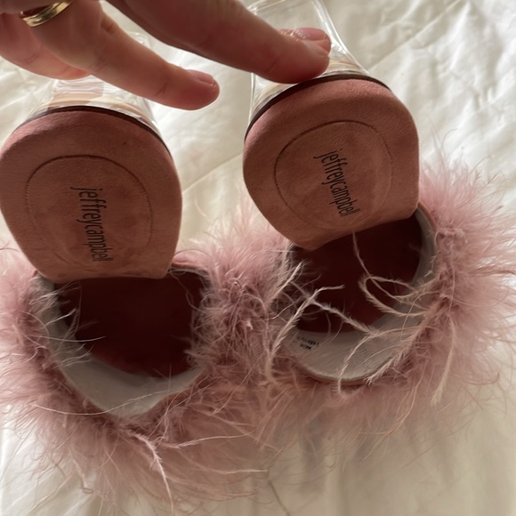 Super Fuzzy High Heels with Acrylic Heel by Jeffrey Campbell - like new - Picture 4 of 4